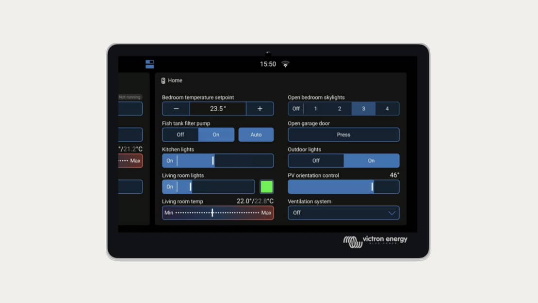 Přepínací panel Venus OS v3.70 GX