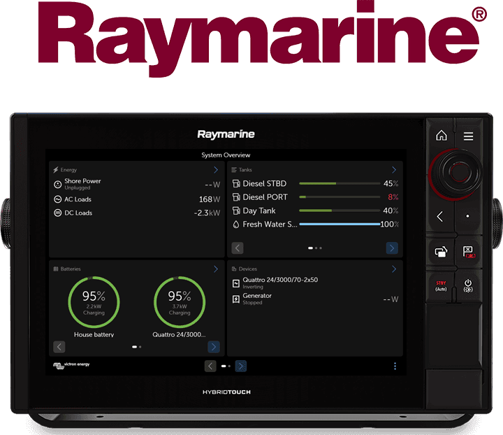 Integrace zařízení GX s multifunkčním displejem Marine MFD - Raymarine