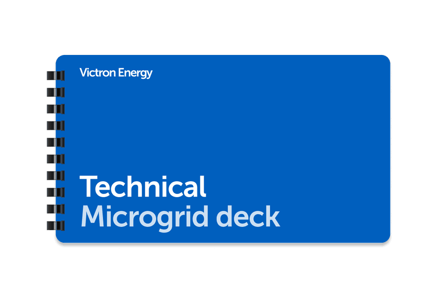 Modrý šanon s nápisem Technická prezentace Microgrid