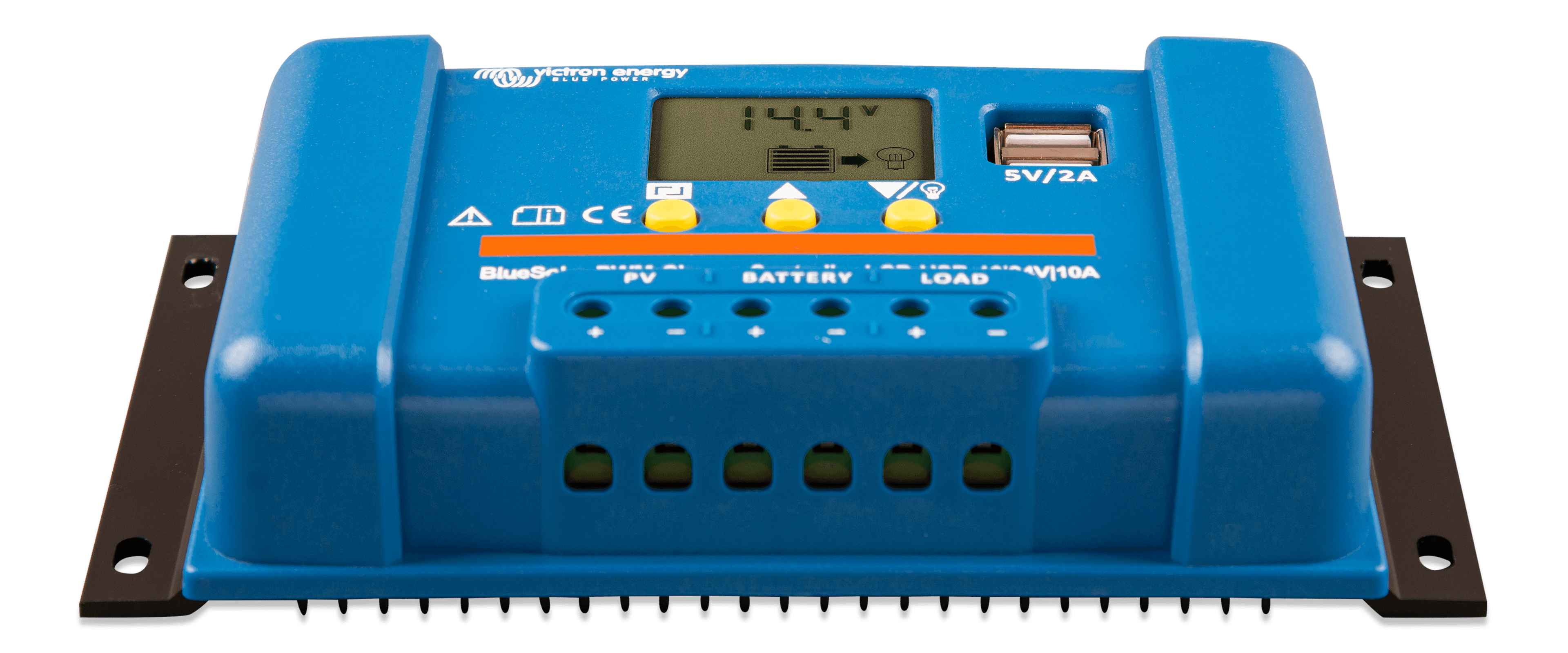 BlueSolar PWM Charge Controller LCD USB 12/24V-10A (front-angle)  thumbnail