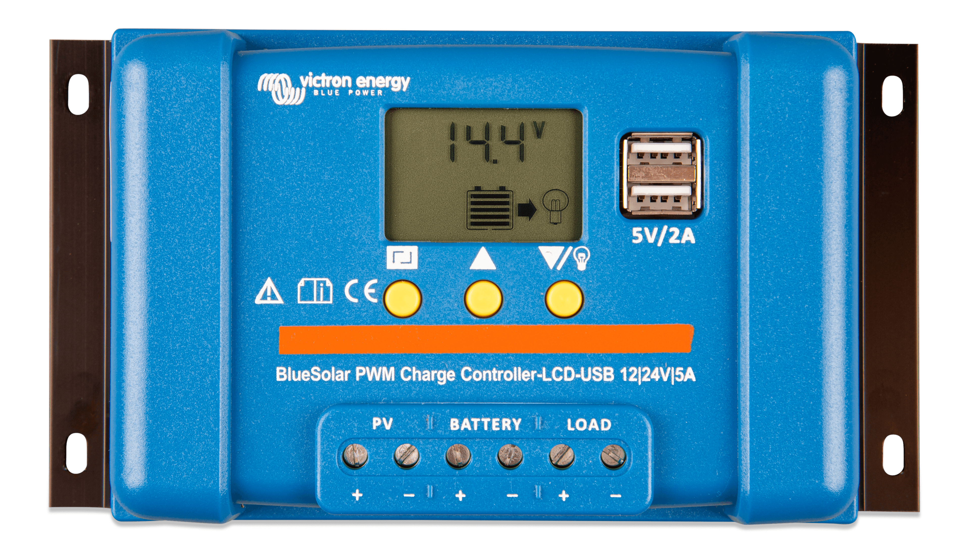 BlueSolar PWM Charge Controller LCD USB 12/24V-5A (top)  thumbnail
