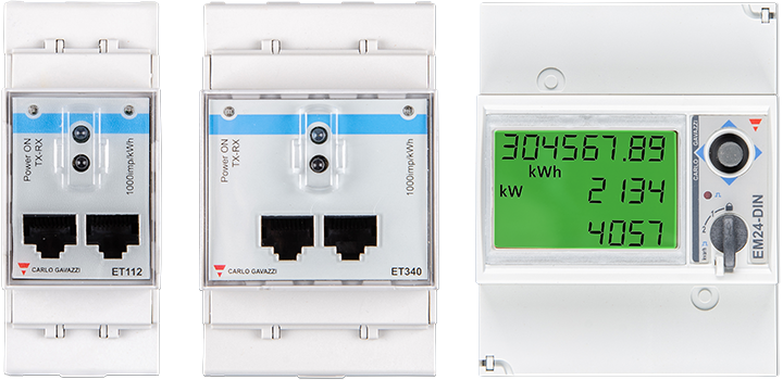 Měřiče energie ET112, ET340 a EM24